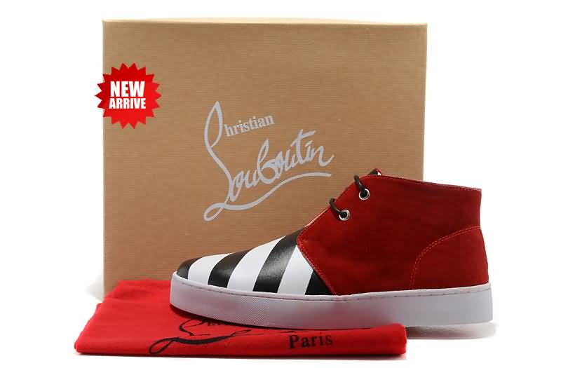 Christian Louboutin Sneakers Pony Flats Mid Tops Shoes Zebra 2012 Red